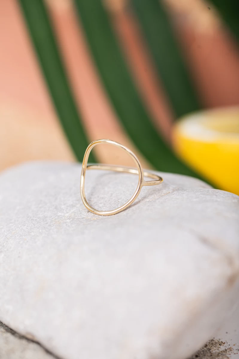 Kontúr Kör Vörös Arany Gyűrű