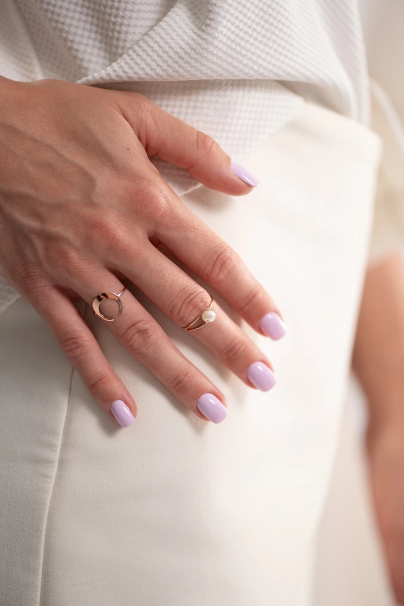 Fehér Édesvízi Gyöngy Sárga Arany 14K Gyűrű