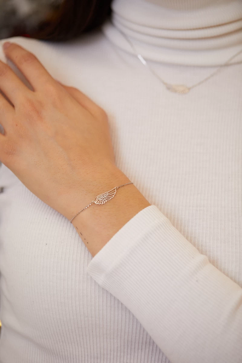 Angyalszárny Fehér Arany Karkötő