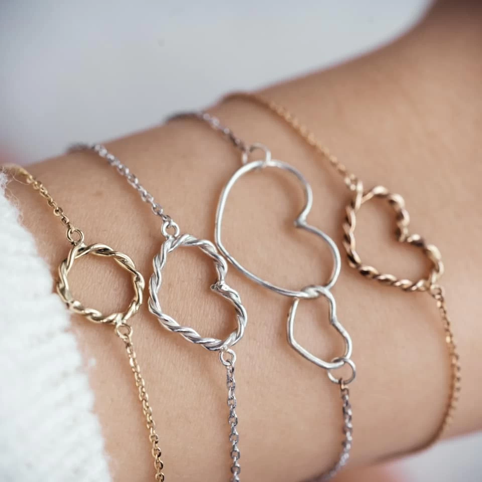 Nolita Szív Vörös Arany Karkötő