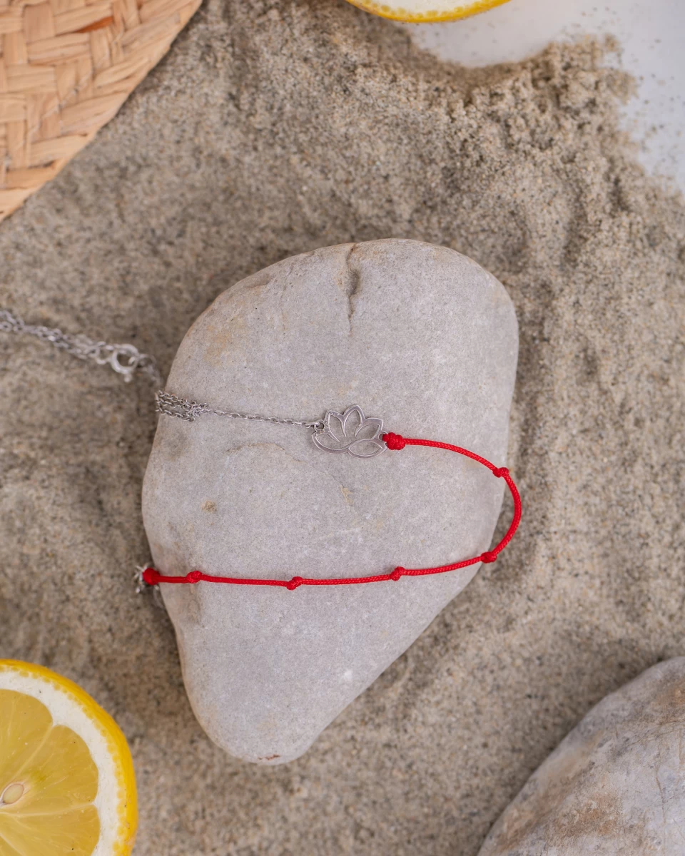 Lótusz Kabbala Fehér Arany 14K Bokalánc