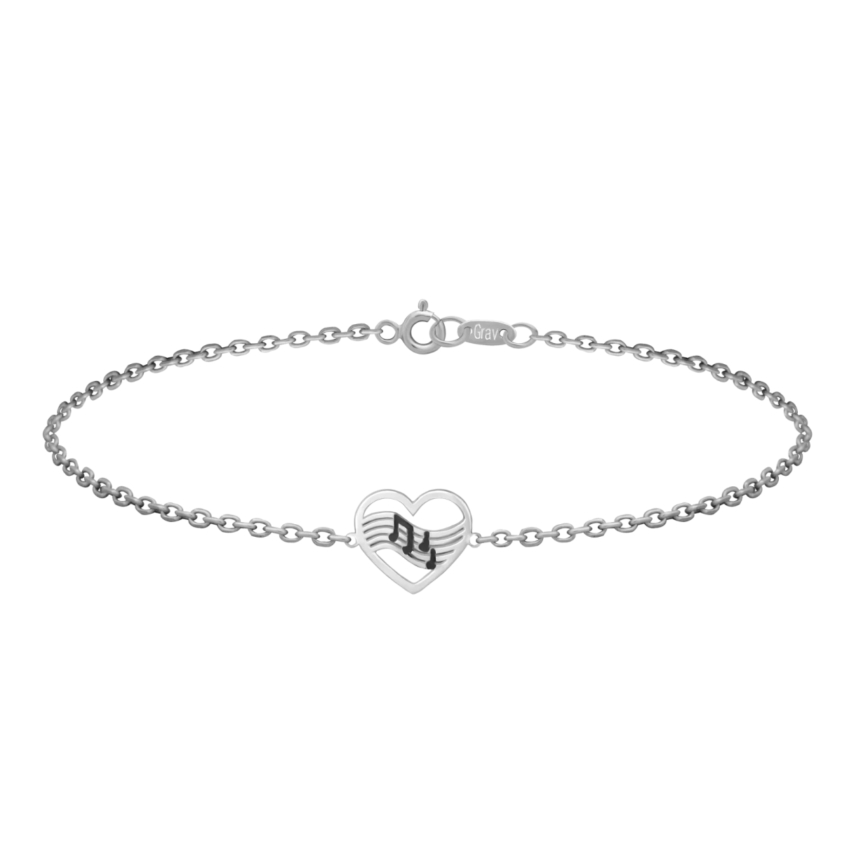 Szívben Hangjegy Ezüst 925 Karkötő