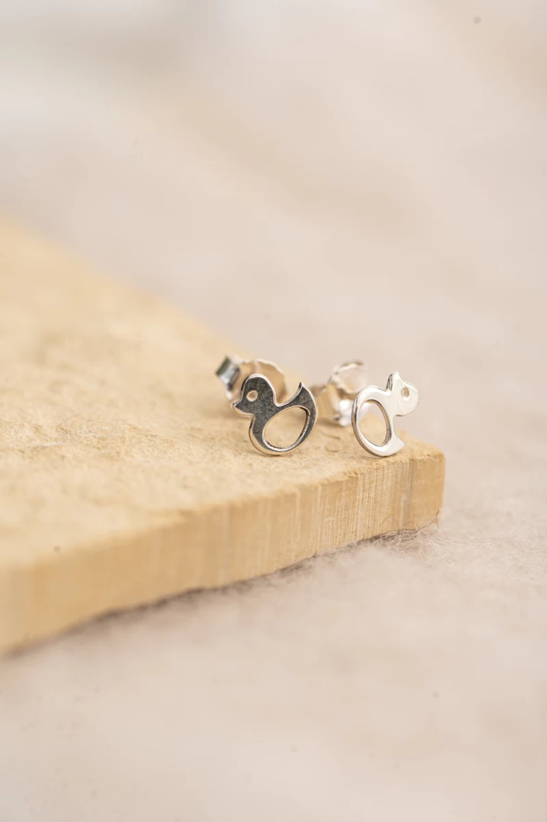 Kacsa Baby Fehér Arany 14K Fülbevaló