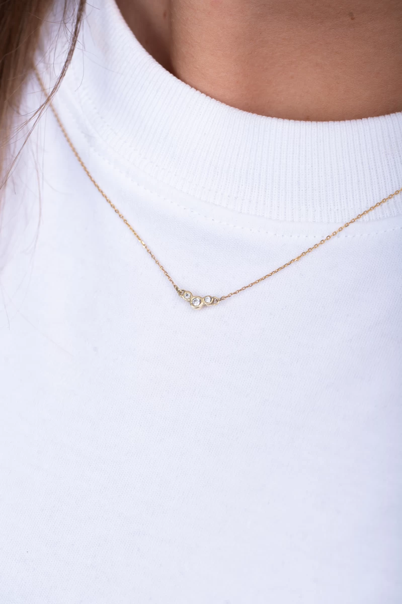 Cirkónia Féldrágakő Ív Ezüst Nyaklánc