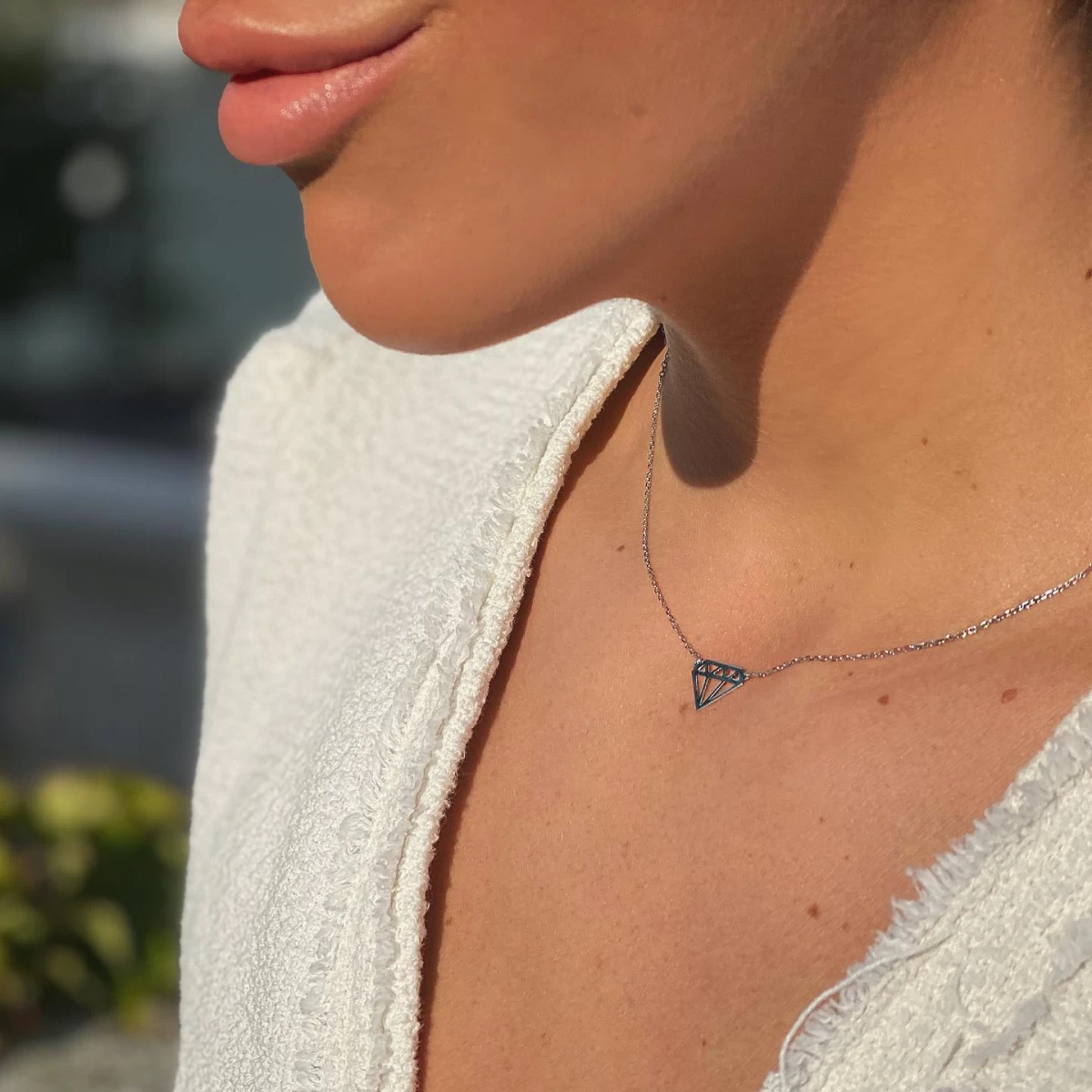 Kontúr Gyémánt Vörös Arany Nyaklánc