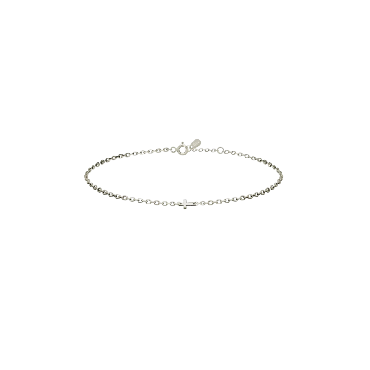 Kereszt Baby Fehér Arany 14K Karkötő