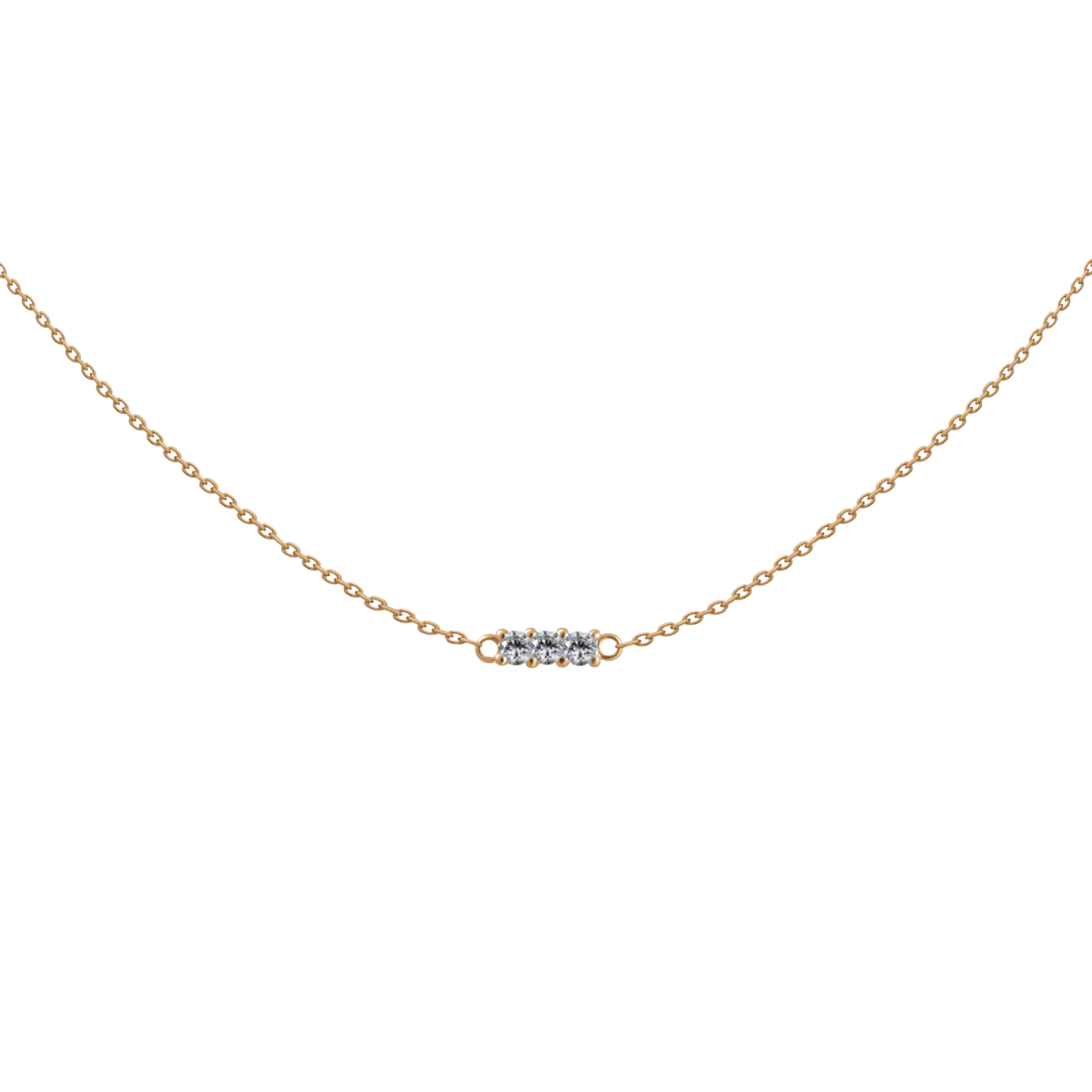 3 Cirkónia Féldrágaköves Vörös Arany Nyaklánc