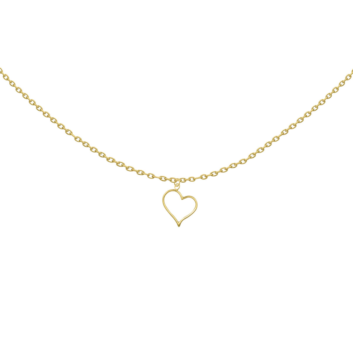 Belle Kontúr Szív Sárga Arany Nyaklánc
