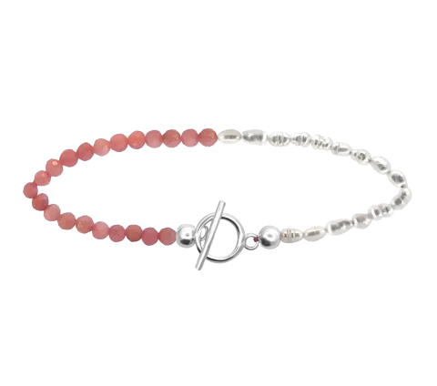 GRAV Pink Opal Pearl Ezüst 925 Karkötő