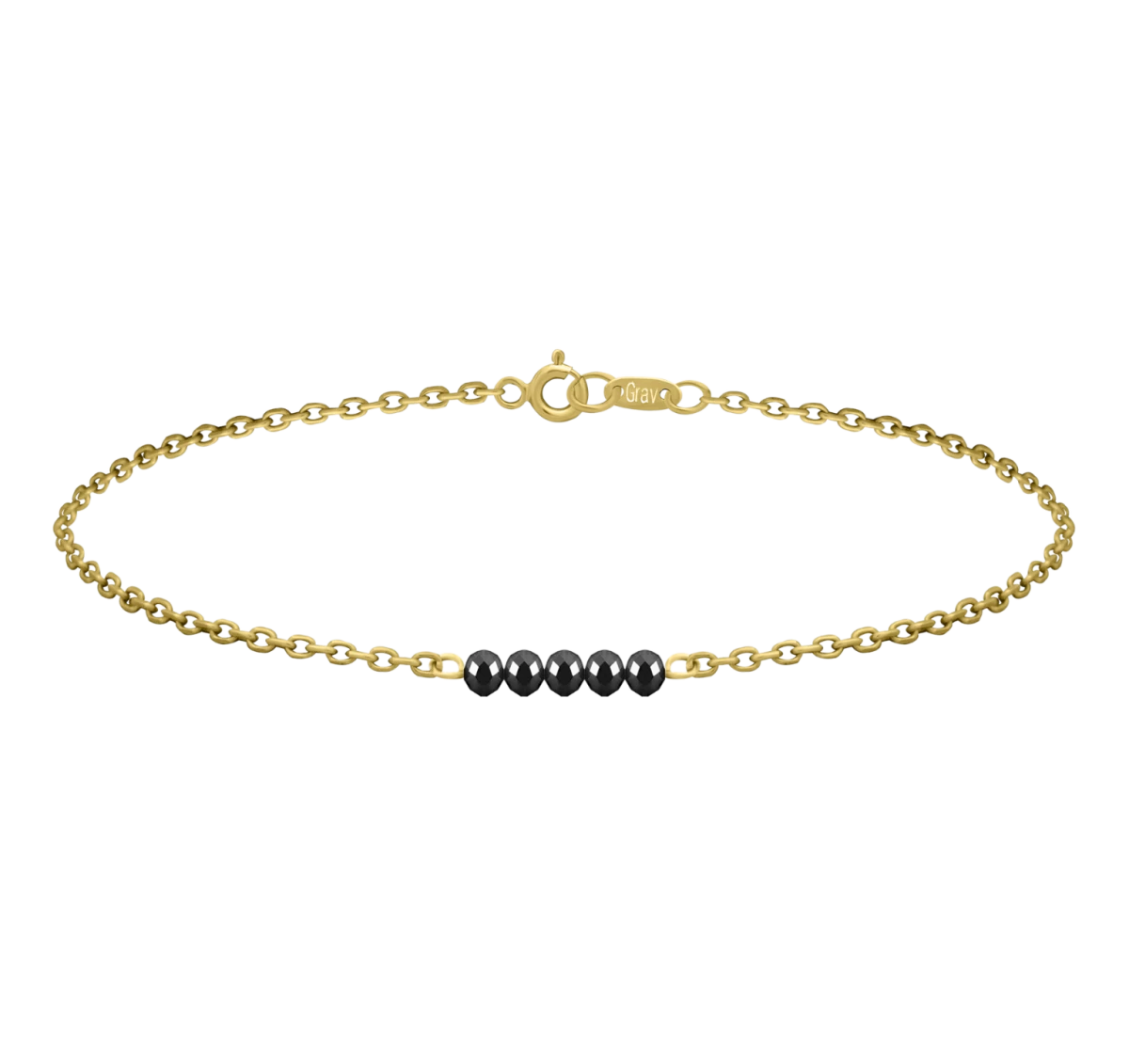 Fekete Kristály Arany Karkötő