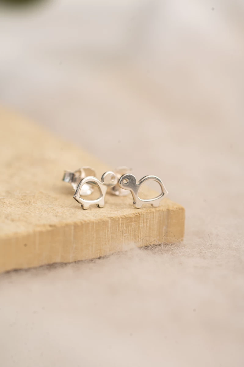 Teknős Baby Fehér Arany 14K Fülbevaló