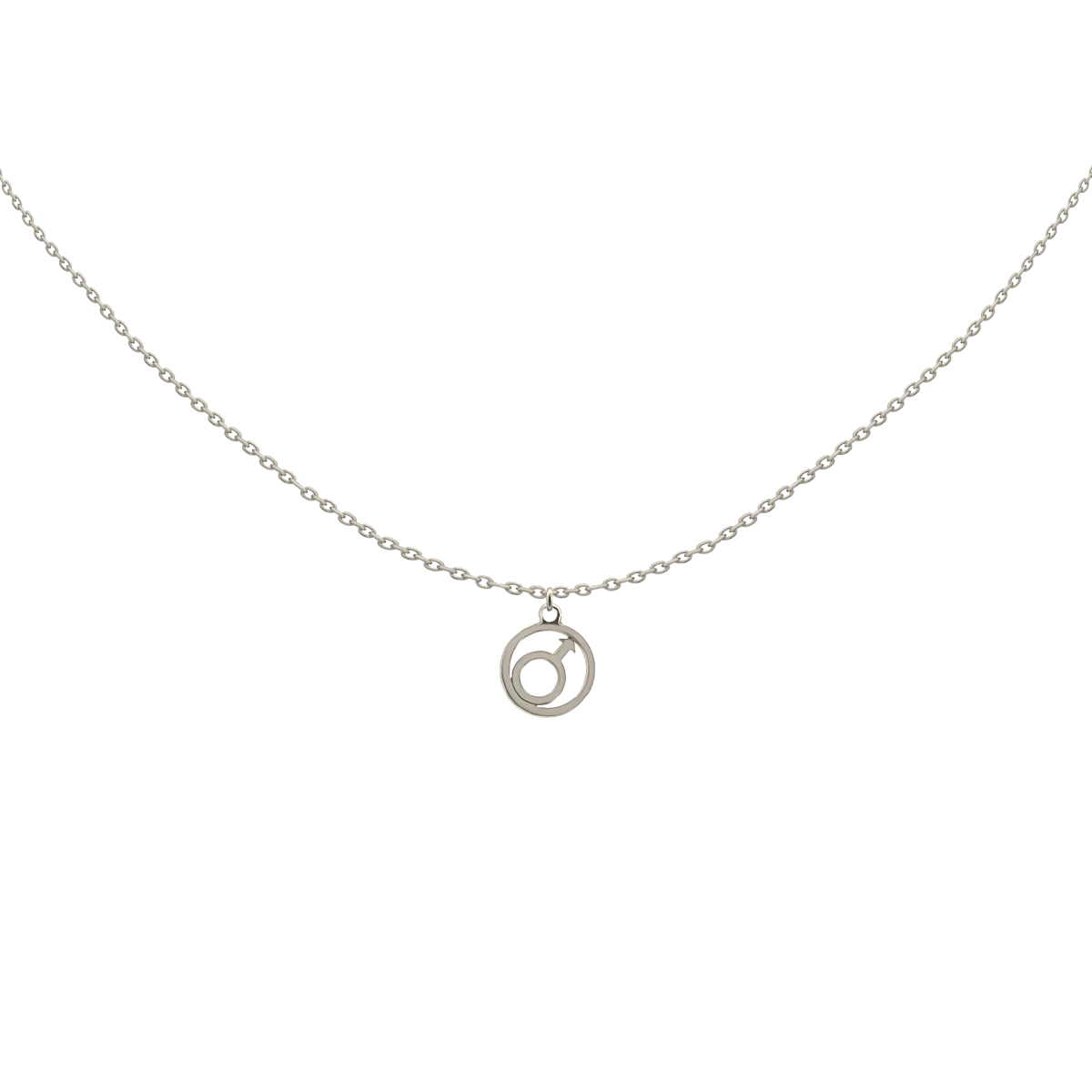 Férfi Szimbólum Fehér Arany 14K Nyaklánc