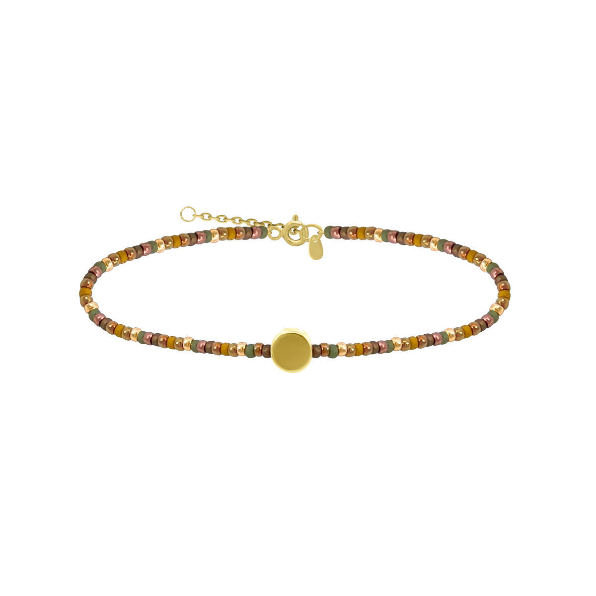 Design Gyöngy Sárga Aranyozott Kör Ezüst 925 Karkötő