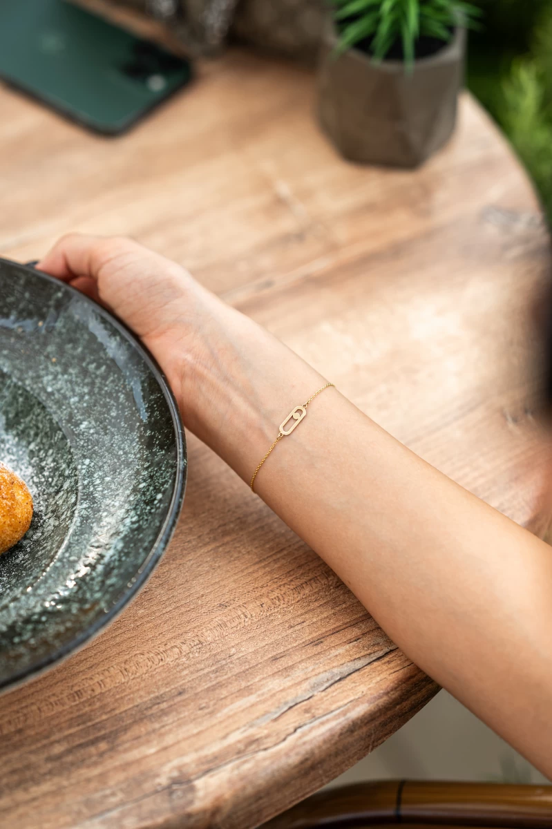 Biztostű Vörös Arany 14K Karkötő