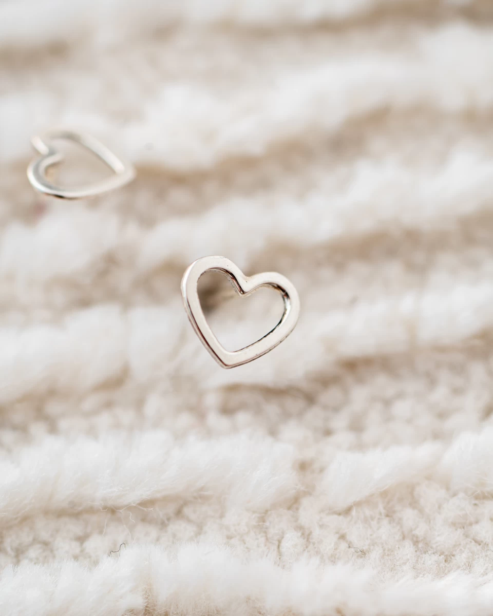 Kontúr Baba Szív Sárga Arany 14K Fülbevaló