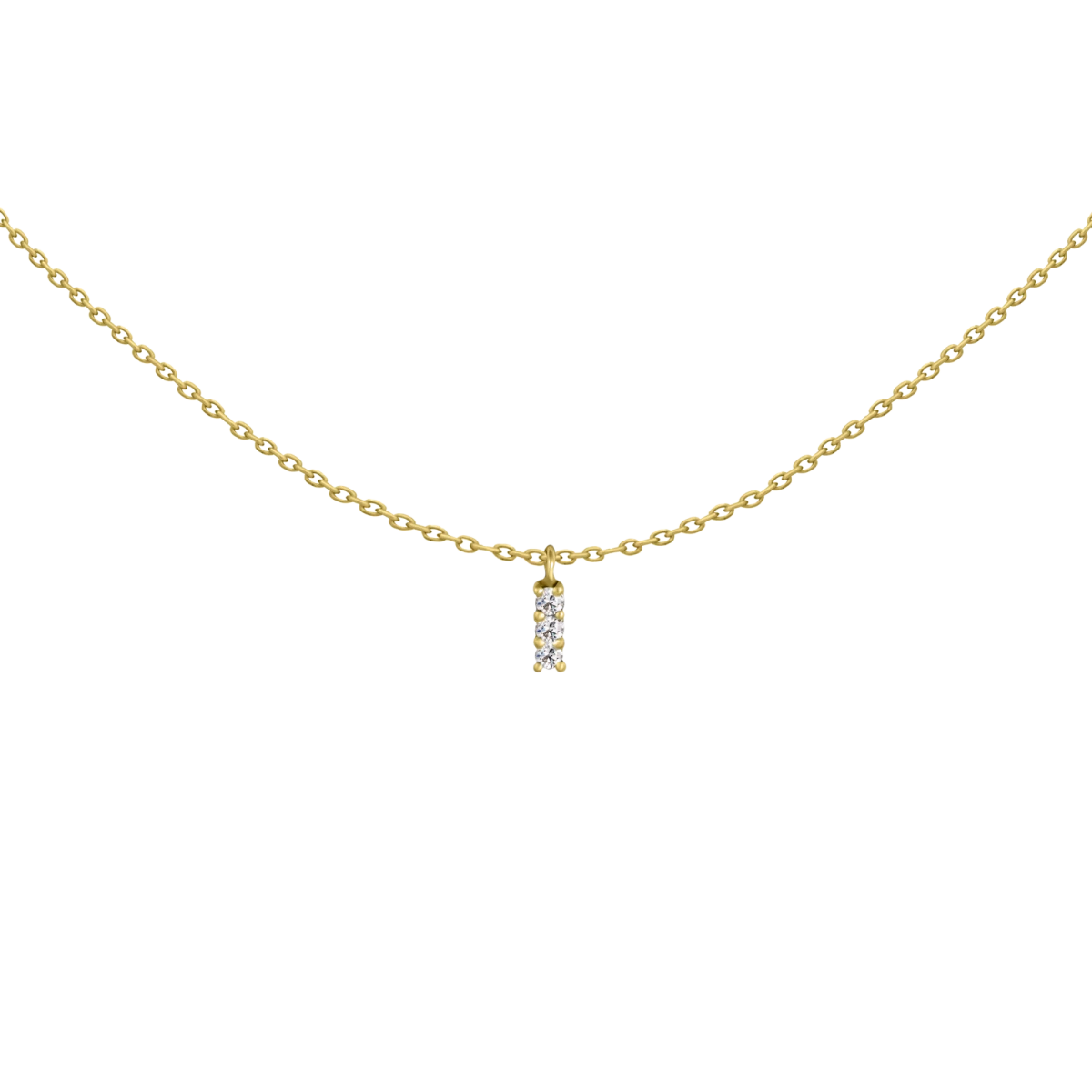 Lógós 3 Cirkónia Köves Sárga Arany Nyaklánc