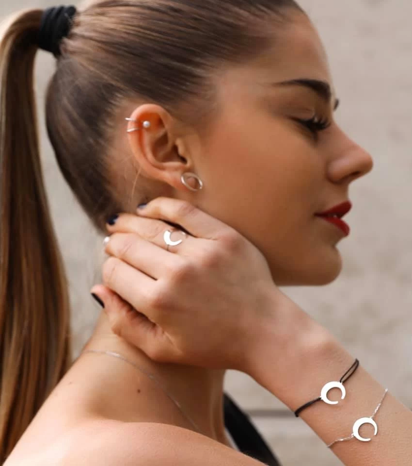 Hold Fehér Arany Fülbevaló