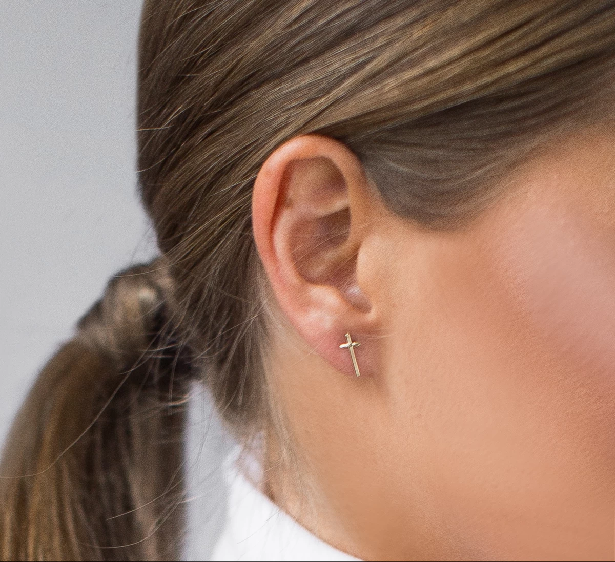 Kereszt Fehér Arany Fülbevaló