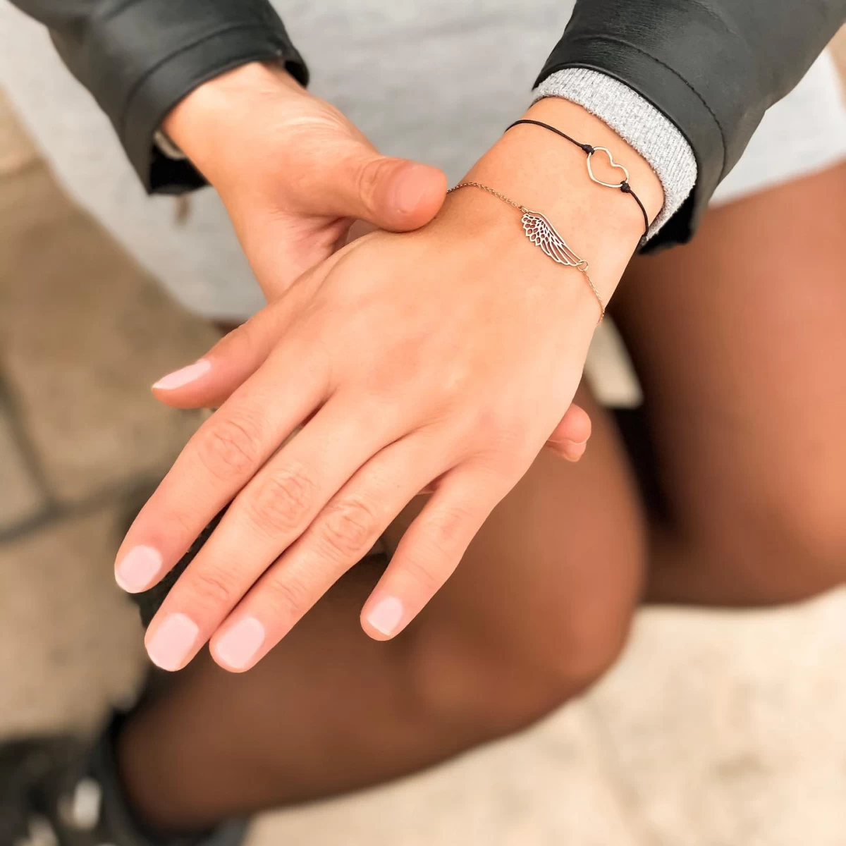 Angyalszárny Fehér Arany Karkötő