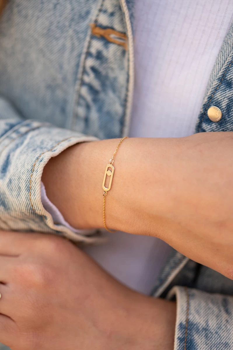 Biztostű Sárga Arany 14K Karkötő