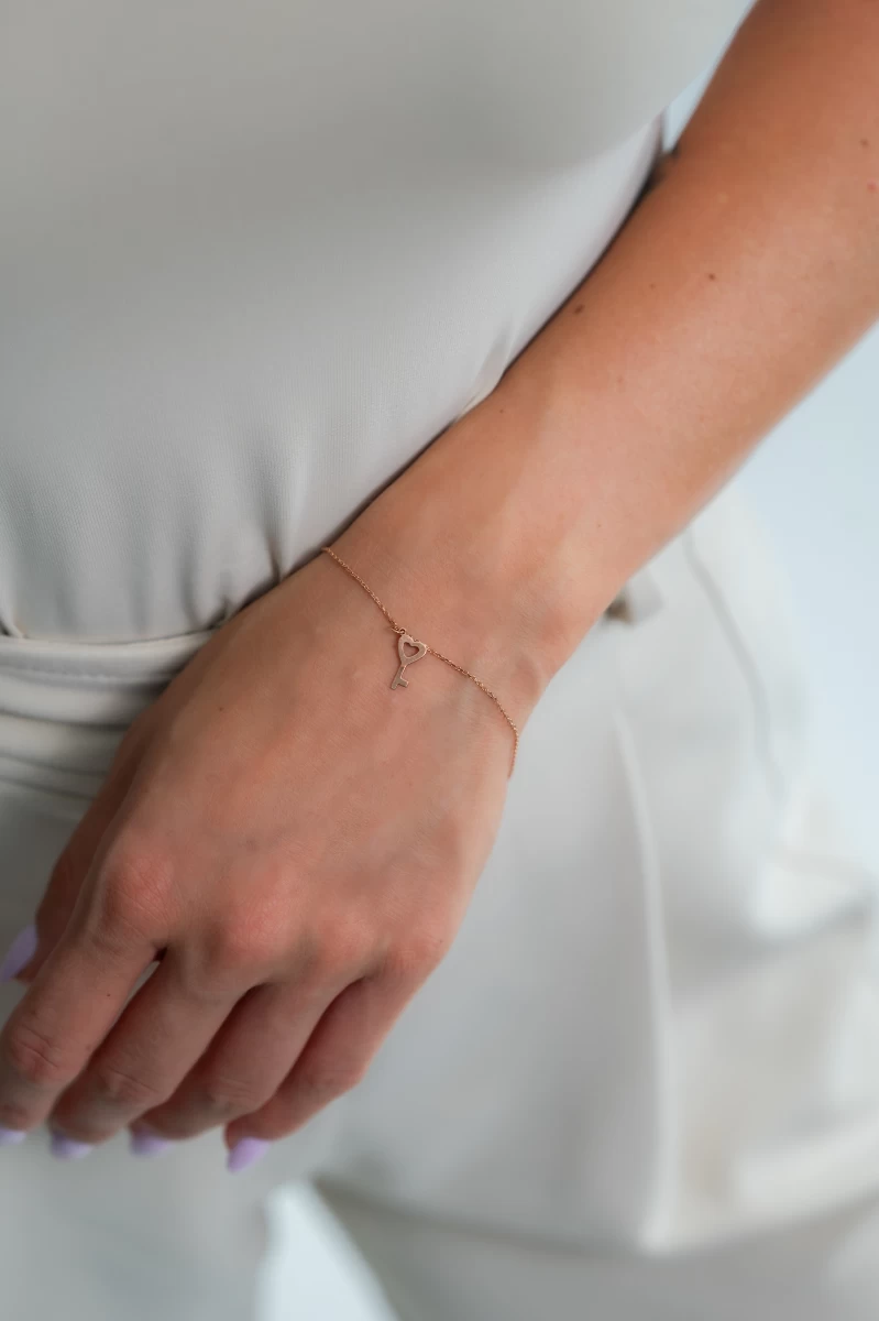 Szív Kulcs  Arany Karkötő