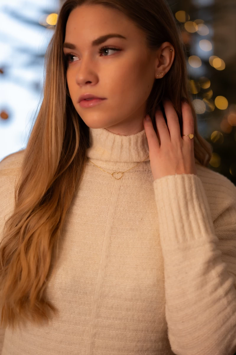 Egyedi Szív Ezüst Nyaklánc