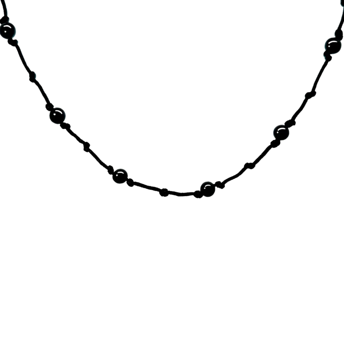 Ónix Csomózott Ezüst 925 Fonalas Nyaklánc