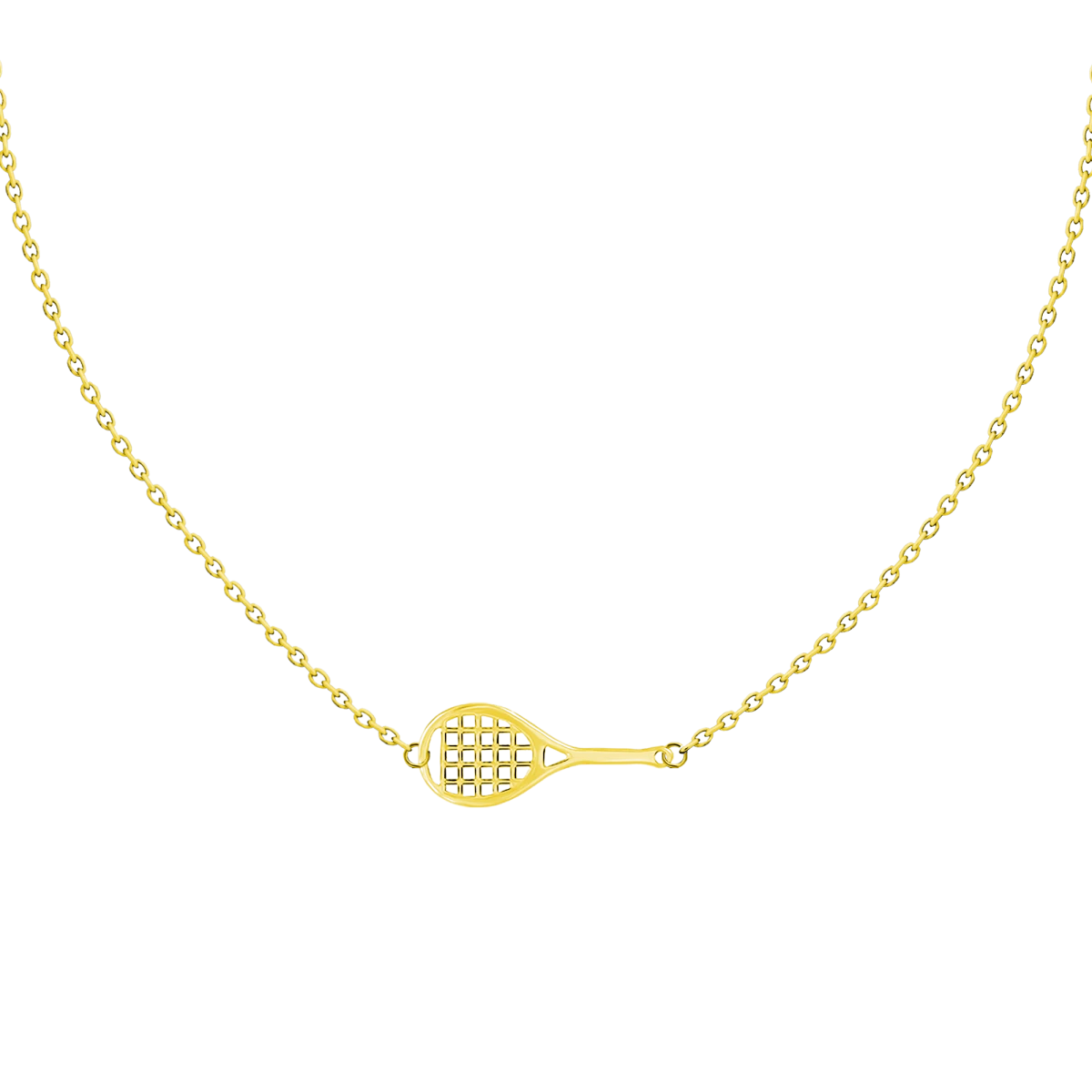 Teniszütő Sárga Arany 14K Nyaklánc