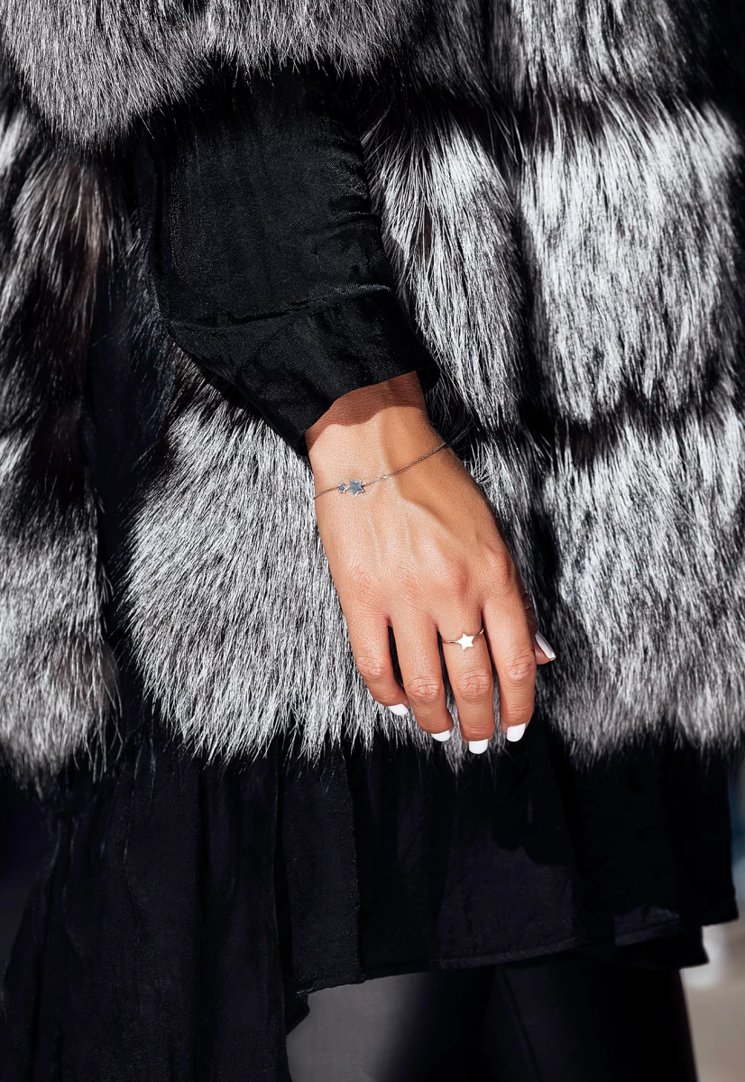 Dupla Csillag Fehér Arany Karkötő