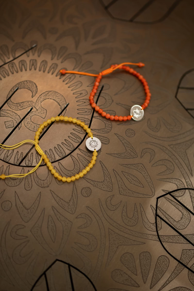 Napfonat Csakra Ezüst 925 Makramé Karkötő