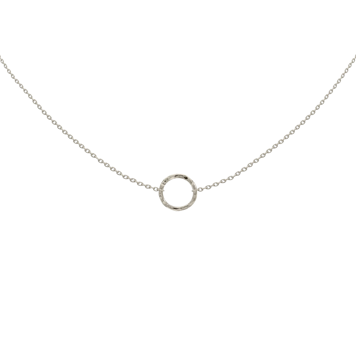 Egyedi Kis Kör Fehér Arany 14K Nyaklánc