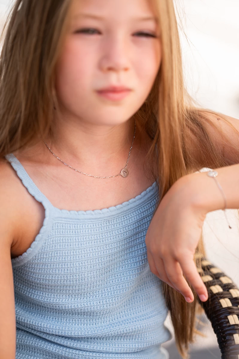 Körben Betű Baby Fehér Arany 14K Nyaklánc