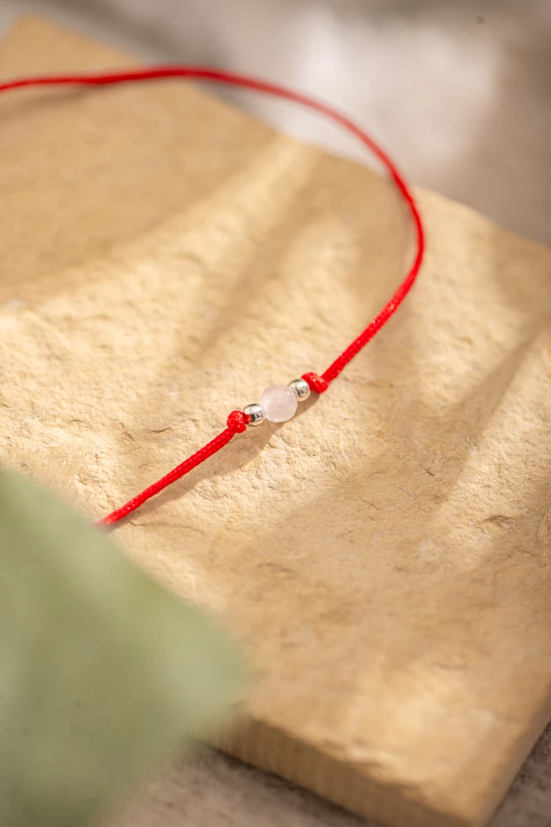 Piros Védelmező Baby Ezüst 925 Fonalas Karkötő 