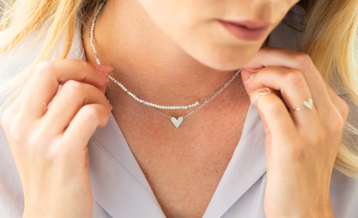 GRAV Saona Heart Moonstone Ezüst 925 Nyaklánc