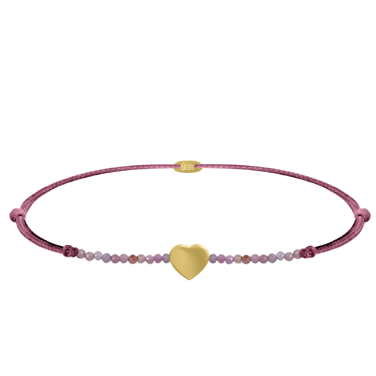 Teli Szív Természetes Ásvány Arany Karkötő