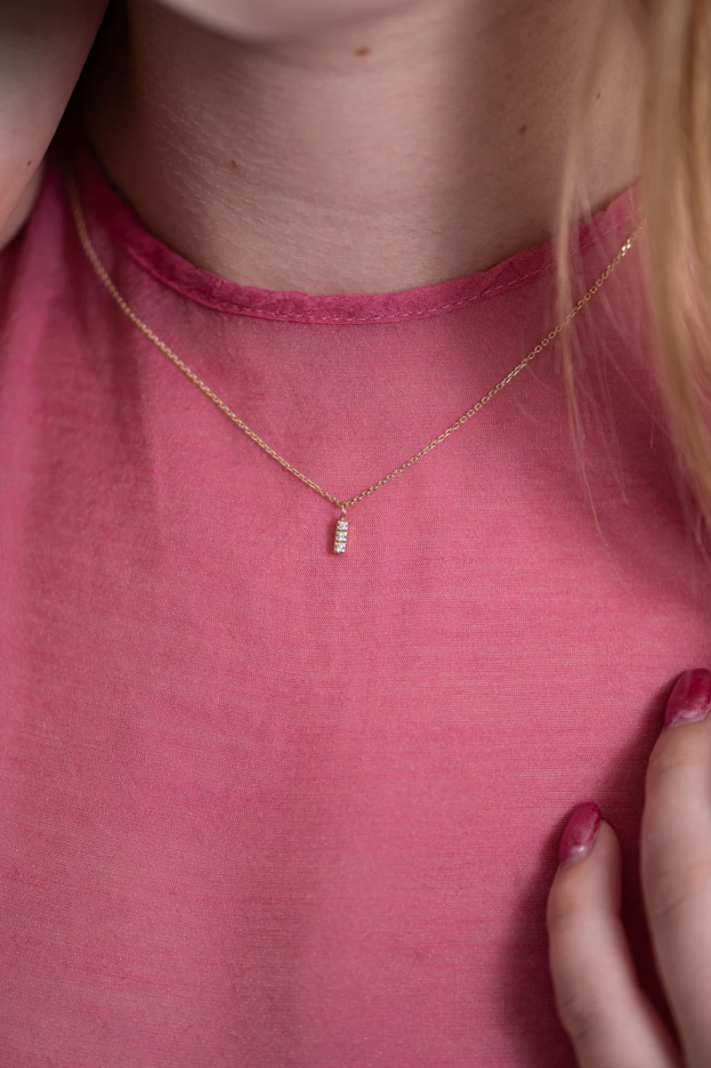 Lógós 3 Cirkónia Köves Sárga Arany Nyaklánc