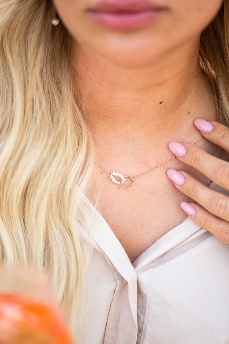 Nolita Kör és Fehér Édesvízi Gyöngy Kör Fehér Arany 14K Nyaklánc