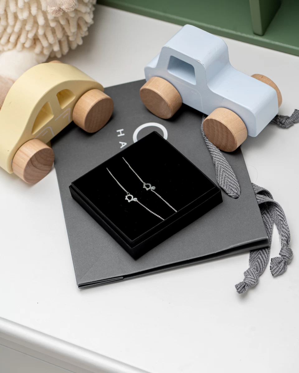 Teknős Baby Fehér Arany 14K Karkötő