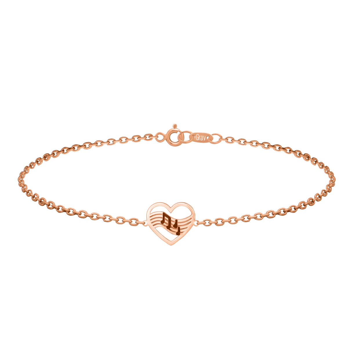 Szívben Hangjegy Vörös Arany 14K Karkötő