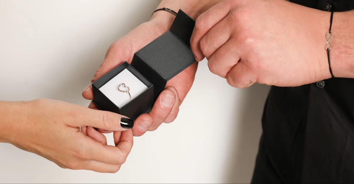 Nolita Szív Fehér Arany 14K Gyűrű