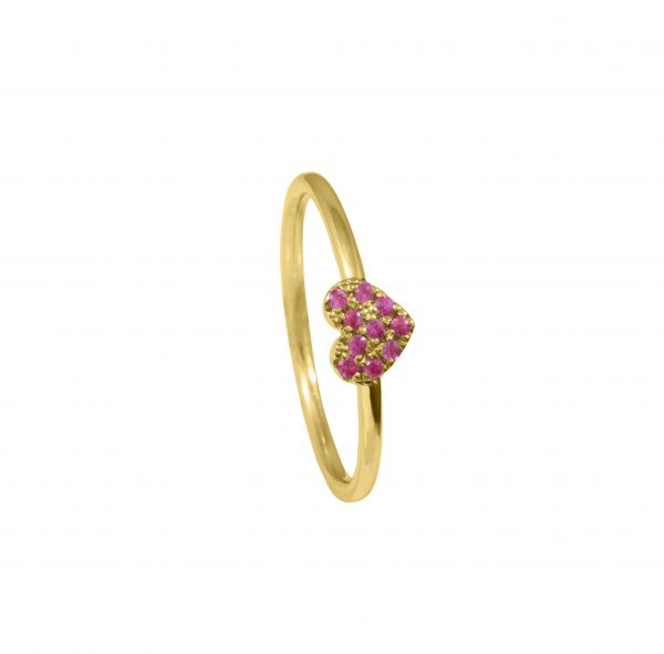 Pink Zafír Köves Sárga Arany Gyűrű