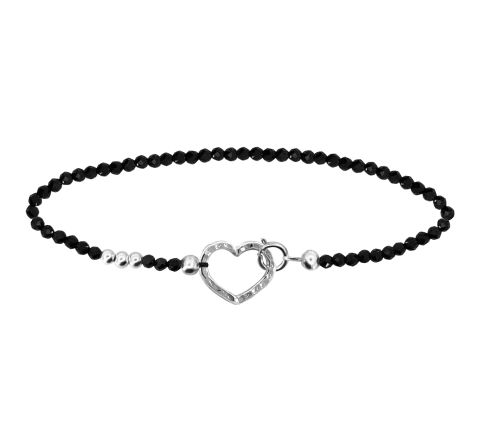 GRAV Gemstone Spinel Heart Ezüst 925 Karkötő