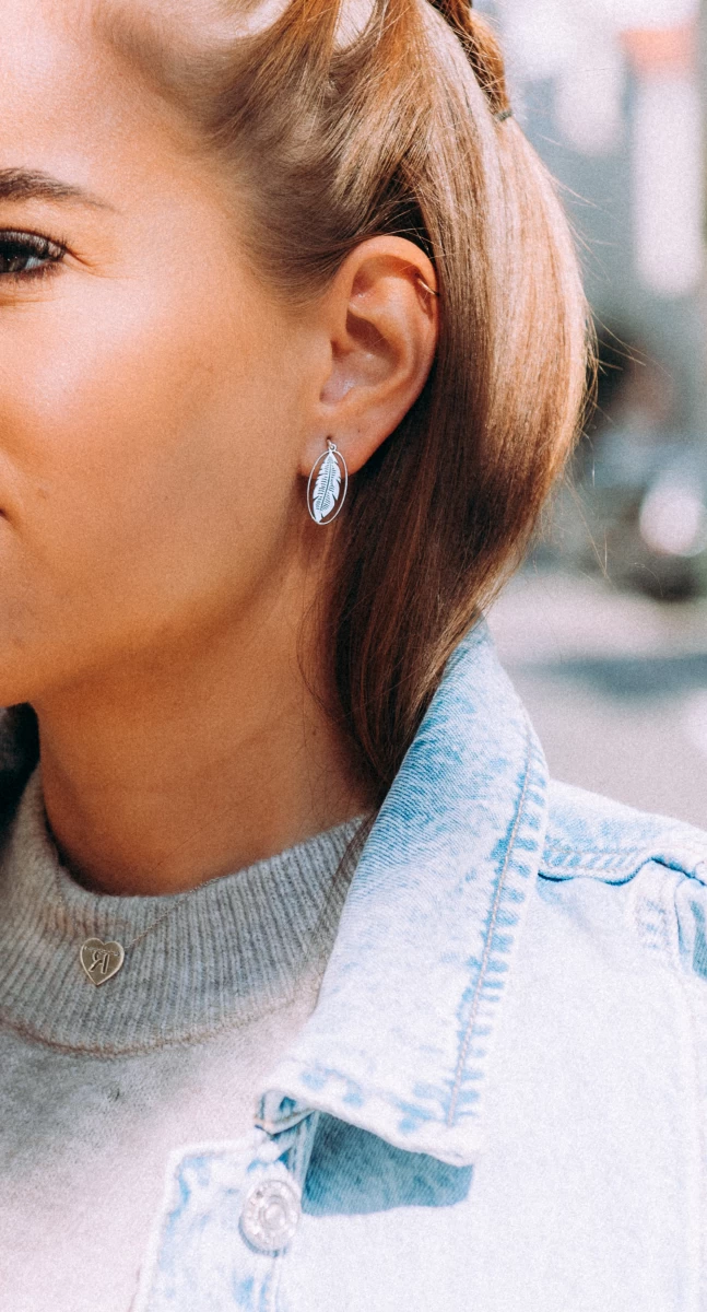 Toll Ovális Keretben Ezüst 925 Fülbevaló