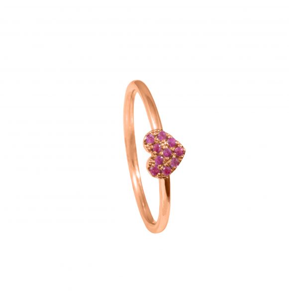 Pink Zafír Köves Vörös Arany Gyűrű