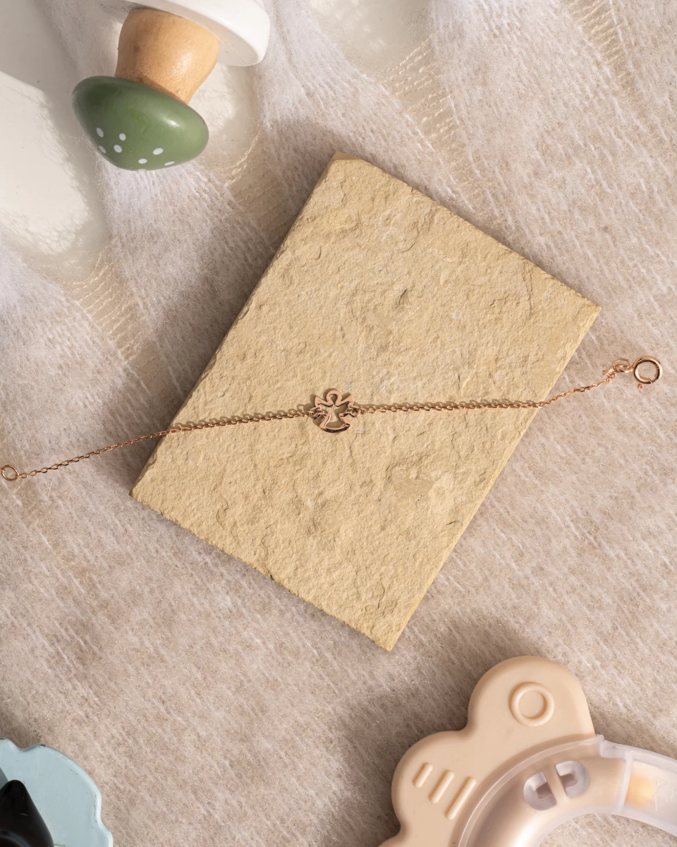 Kontúr Angyal Baby Fehér Arany 14K Karkötő