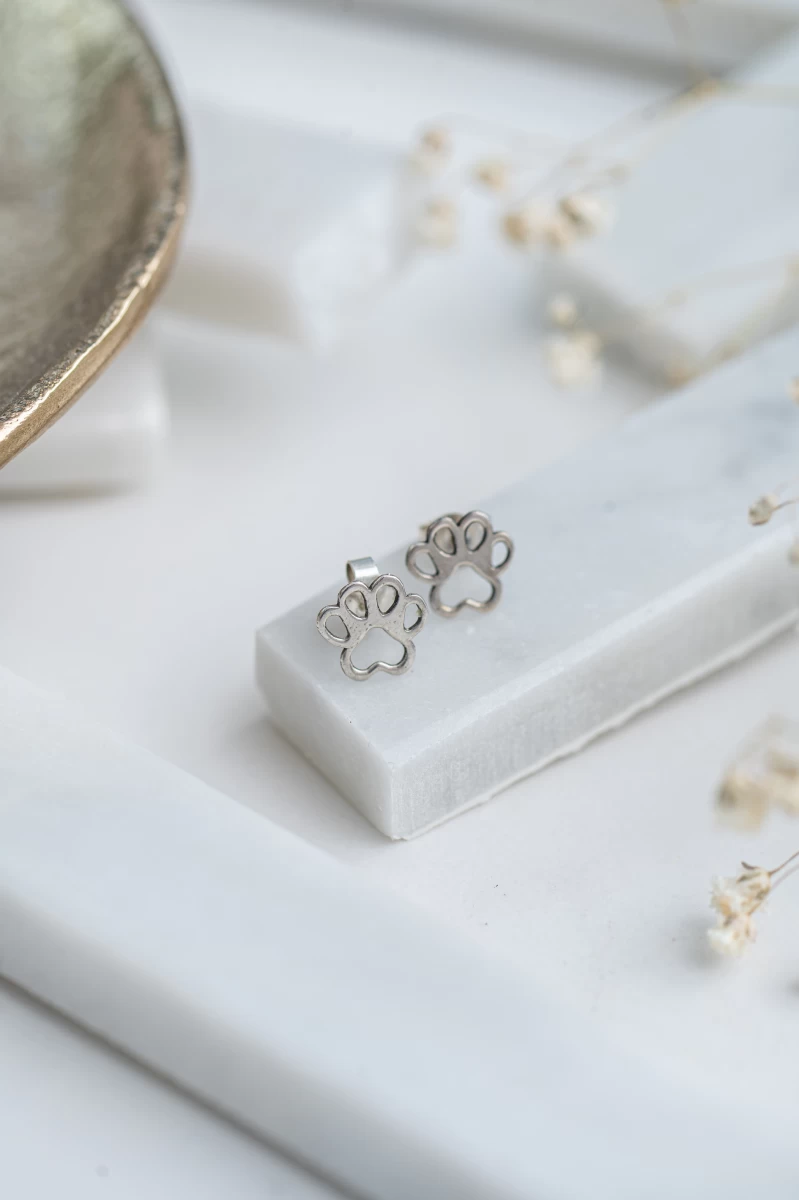 Kontúr Tappancs Fehér Arany 14K Fülbevaló