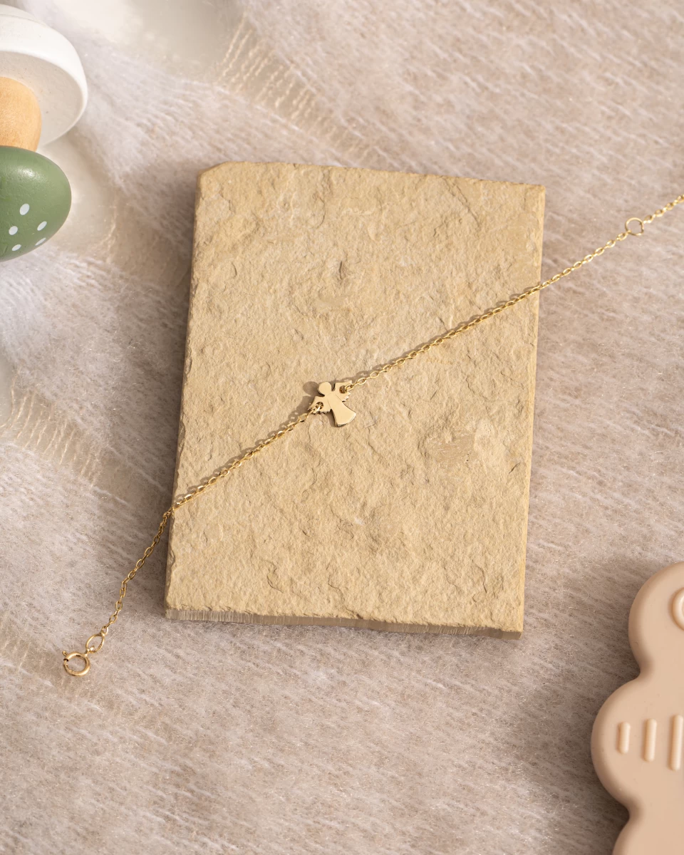 Angyal Baby Fehér Arany 14K Karkötő