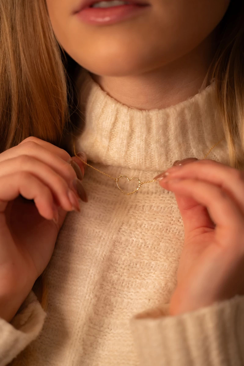 Egyedi Szív Arany Nyaklánc