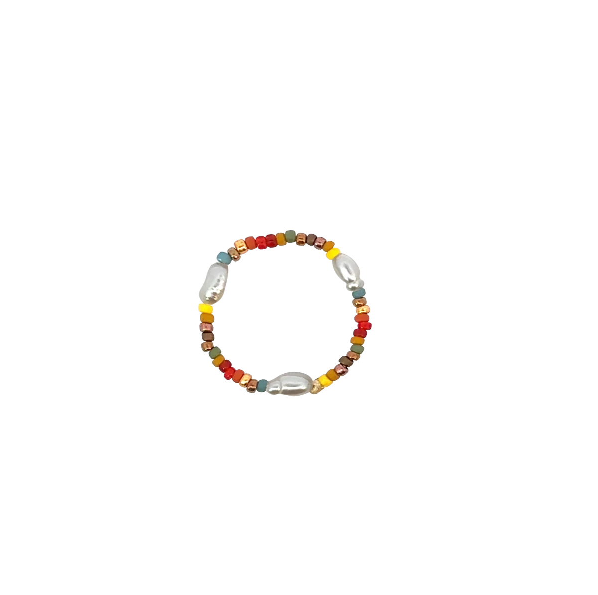 Design Gyöngy Fehér Rizsszemű Gyöngy Gyűrű