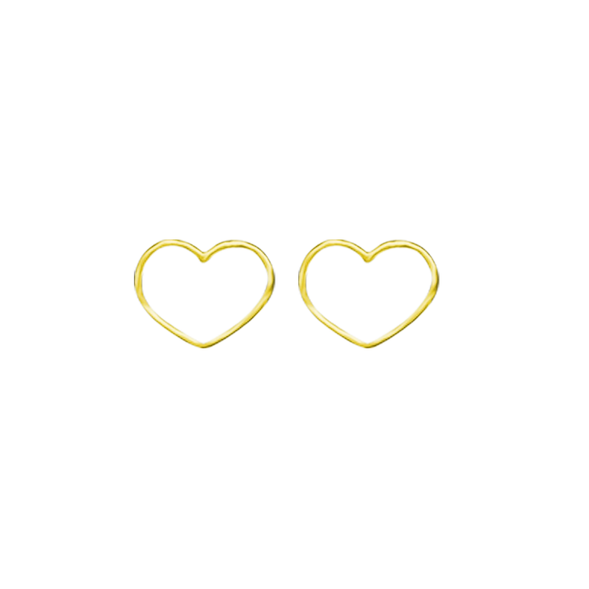 Kontúr Szív Örök Rózsával Sárga Arany 14K Fülbevaló